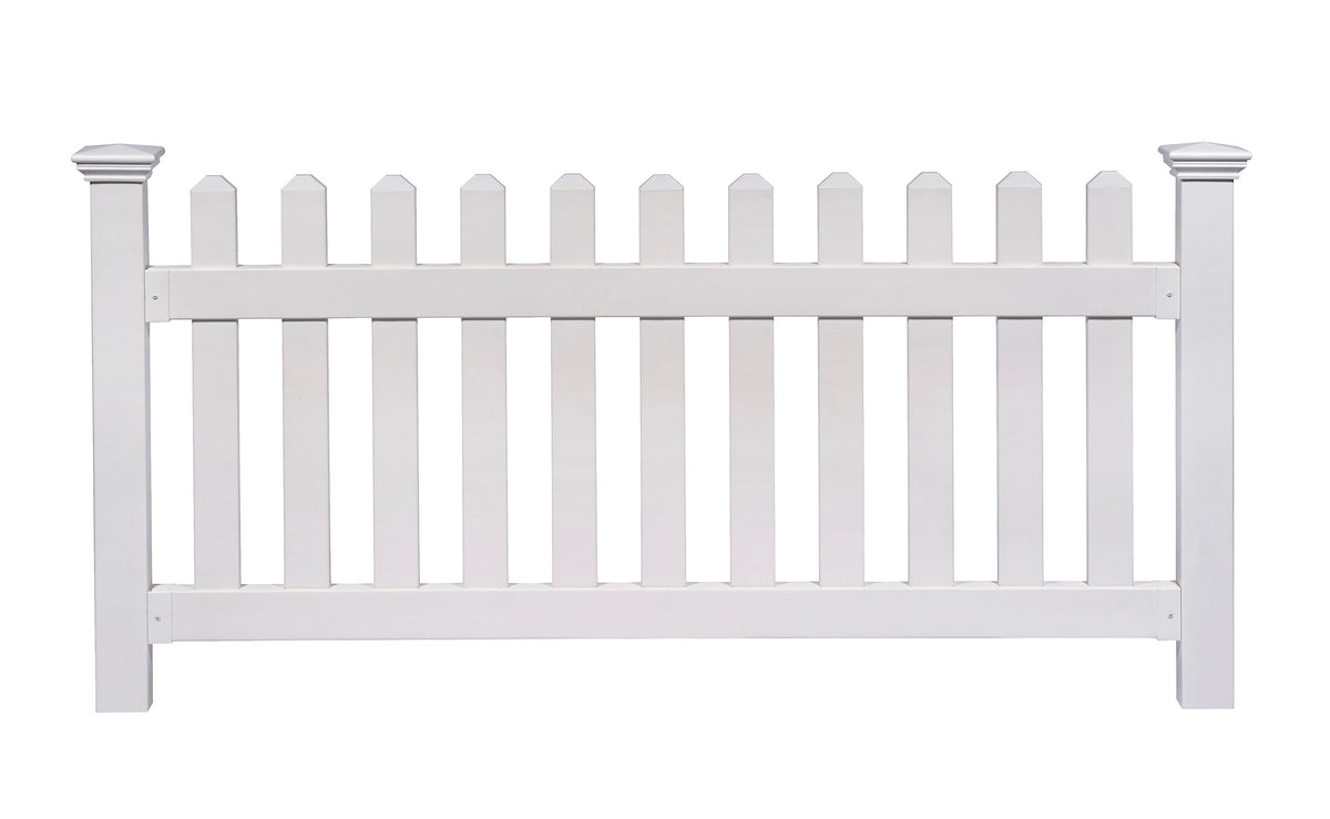 Zippity Outdoor Products Newport 3-ft H x 6-ft W White Privacy Vinyl Picket Fence Panel (Unassembled)