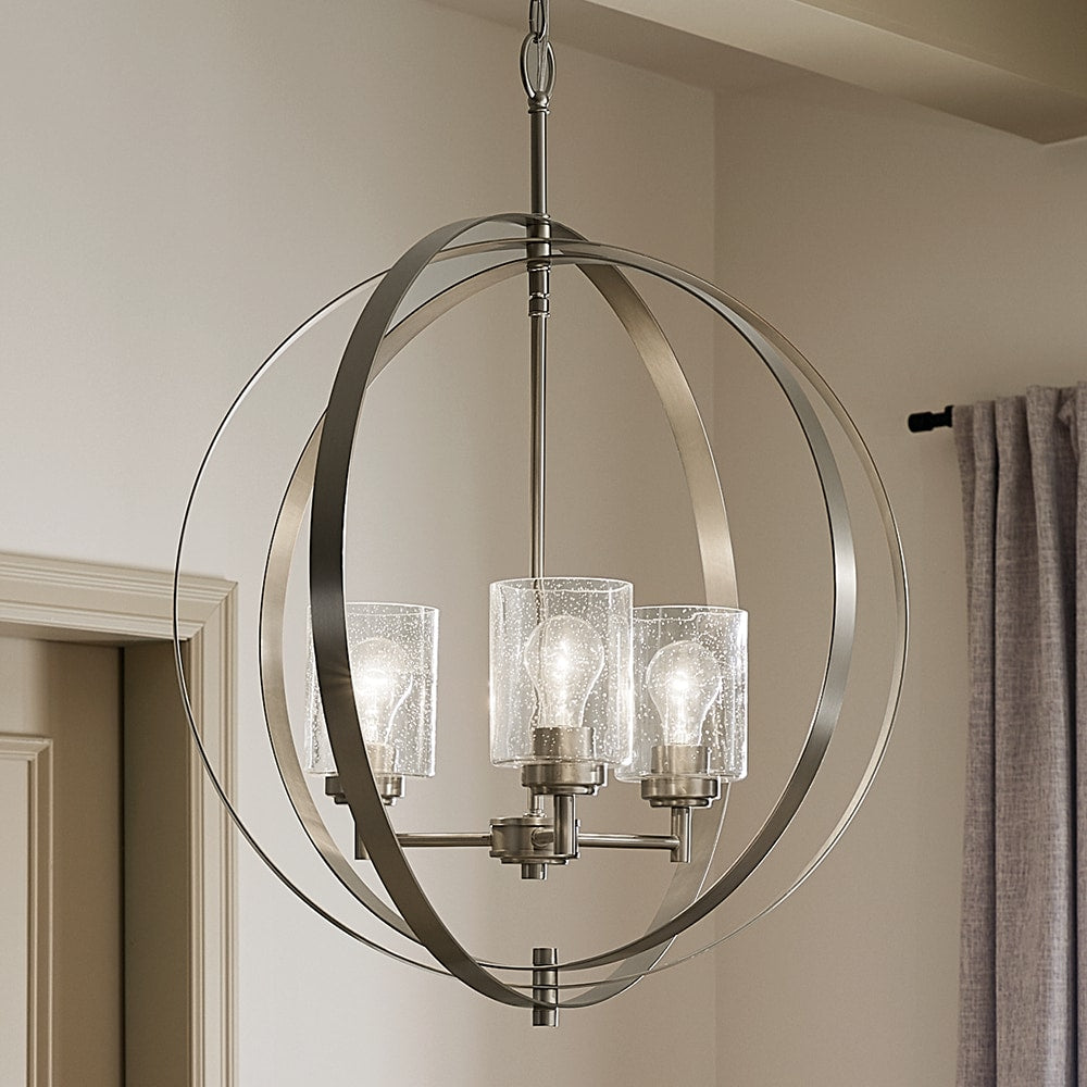 Kichler Winslow 3-Light Brushed Nickel Modern/Contemporary Cage Chandelier