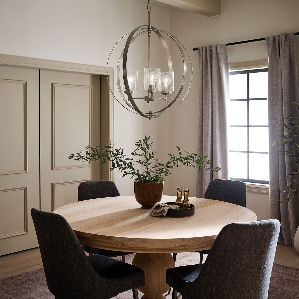 Kichler Winslow 3-Light Brushed Nickel Modern/Contemporary Cage Chandelier