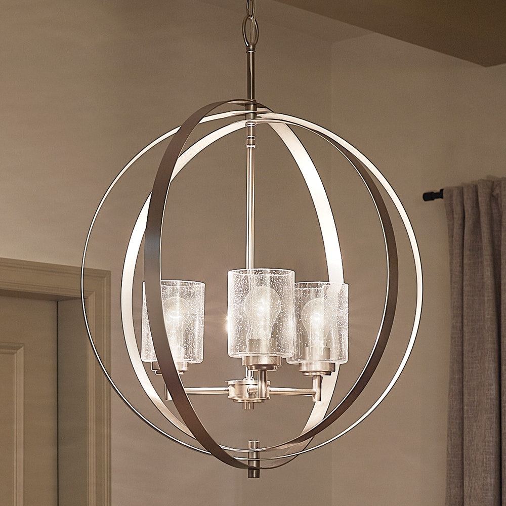Kichler Winslow 3-Light Brushed Nickel Modern/Contemporary Cage Chandelier