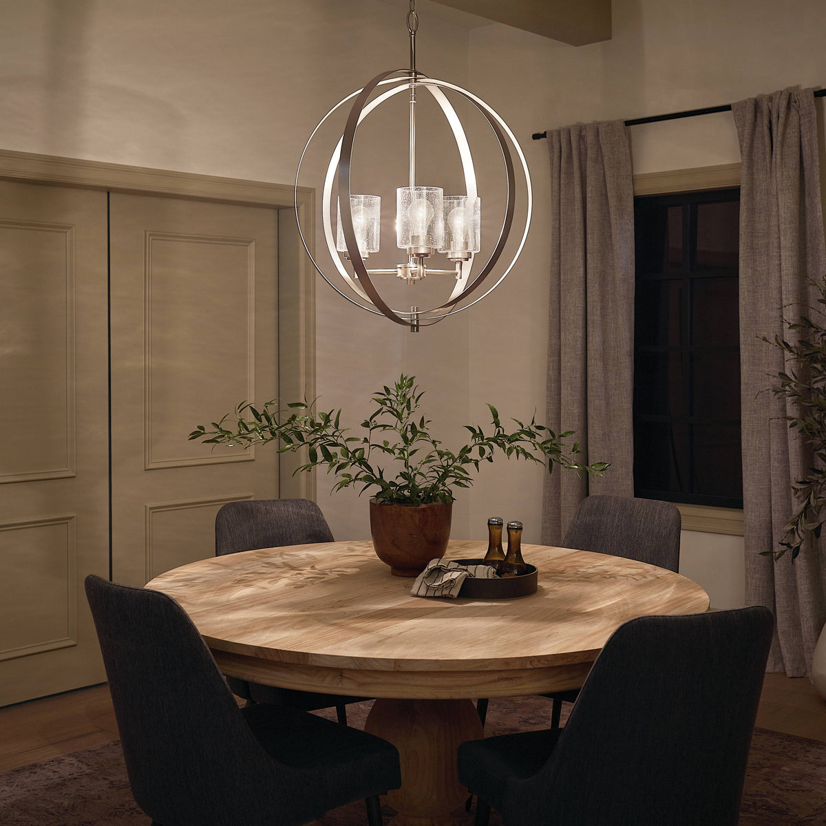 Kichler Winslow 3-Light Brushed Nickel Modern/Contemporary Cage Chandelier