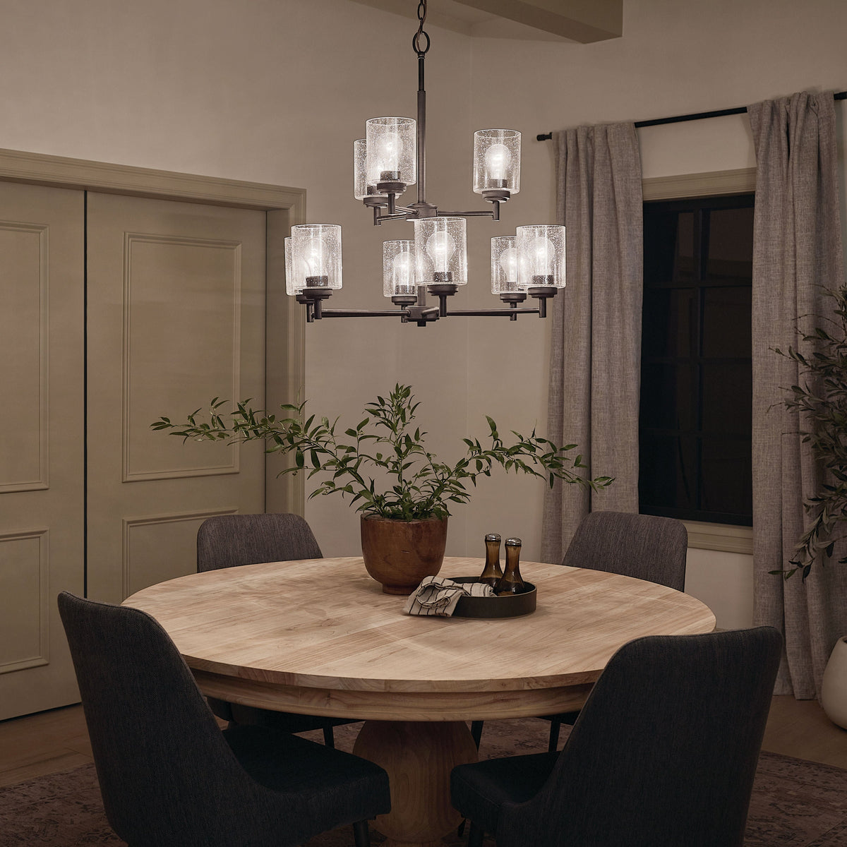 Kichler Winslow 9-Light Black Modern/Contemporary Chandelier