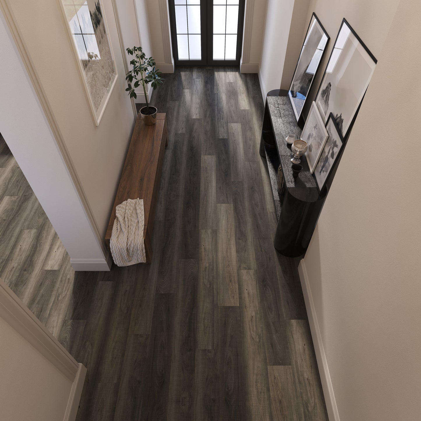 Lucida USA Maxcore Obsidian 7-3/32-in Wide x 5-1/2-mm Thick Waterproof Interlocking Luxury Vinyl Plank Flooring (24.5-sq ft)