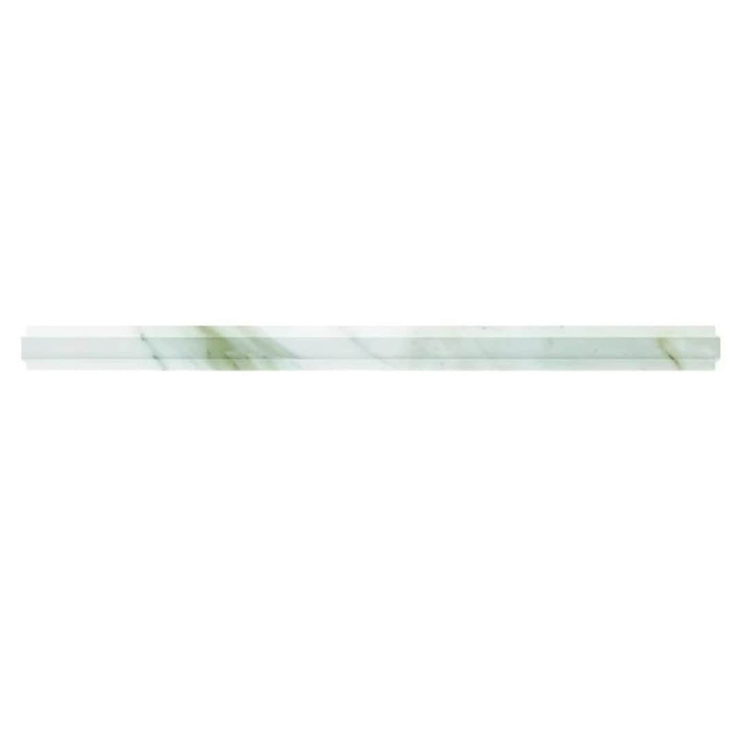 Apollo Tile 10-Pack Snow White 1-in x 12-in Marble Pencil Tile (0.667-sq. ft/ Carton)