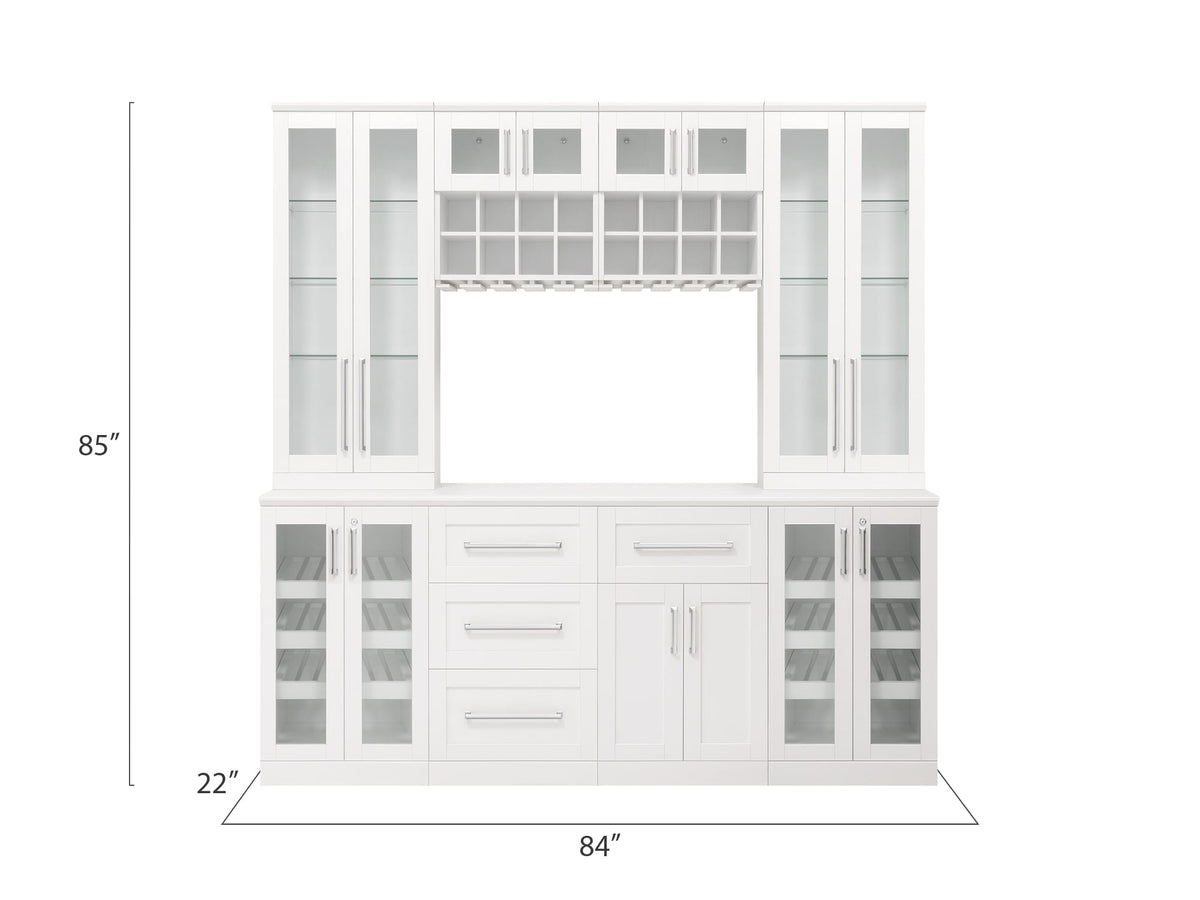 NewAge Products Home Bar 84-in x 85-in White Rectangle Bar Cabinet