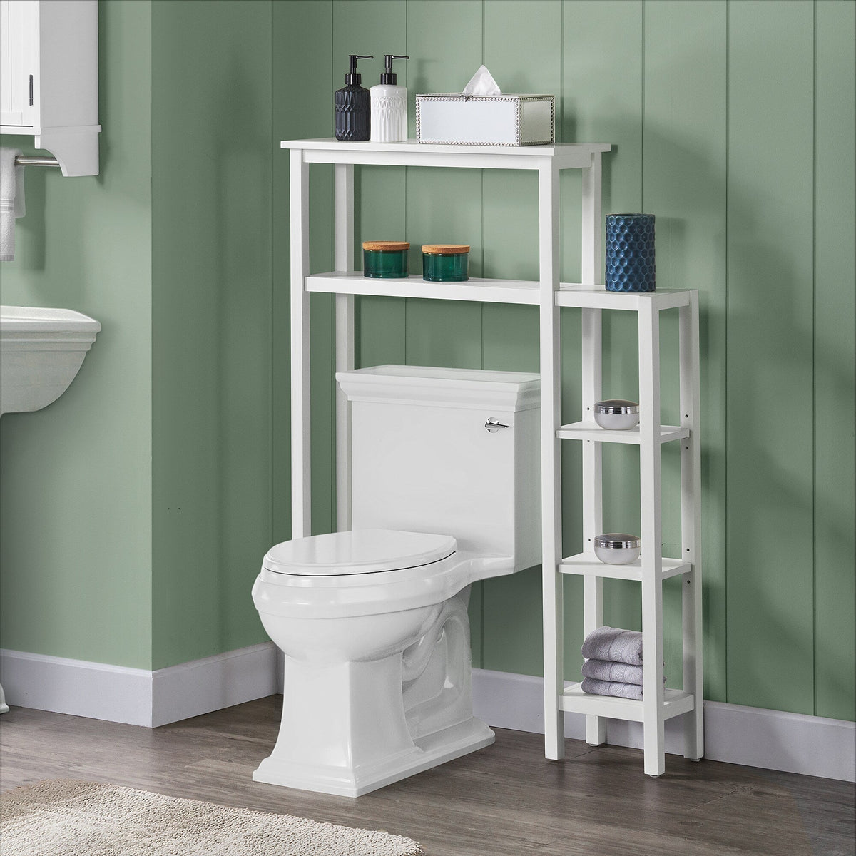 Alaterre Furniture 35-in x 49-in x 9-in White Wood Wall-mount Linen Cabinet