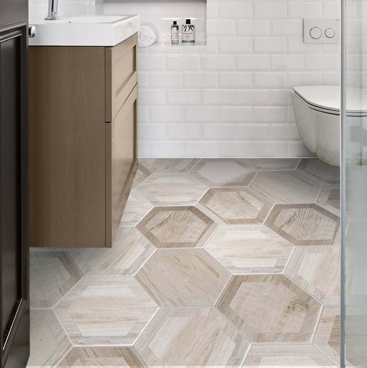 Apollo Tile (Sample) Woodnote Beige 9-in x 9-in Matte Porcelain Patterned Floor and Wall Tile