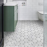 Apollo Tile Athens White and Gray 11-in x 13-in Polished Natural Stone Marble Hexagon Marble Look Floor and Wall Tile (4.73-sq. ft/ Carton)
