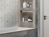 Apollo Tile Sparta Gray 13-in x 14-in Polished Natural Stone Marble Chevron Patterned Floor and Wall Tile (6.09-sq. ft/ Carton)