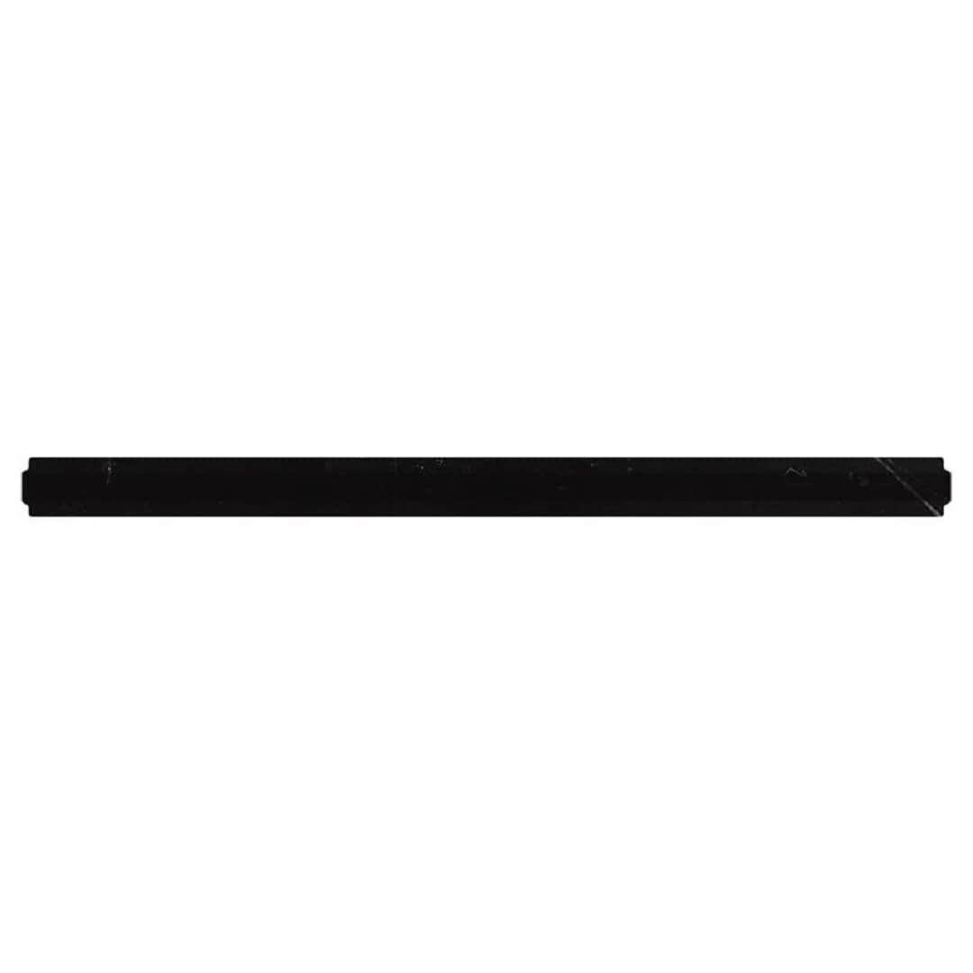Apollo Tile 10-Pack Dark Black 1-in x 12-in Marble Pencil Tile (0.667-sq. ft/ Carton)
