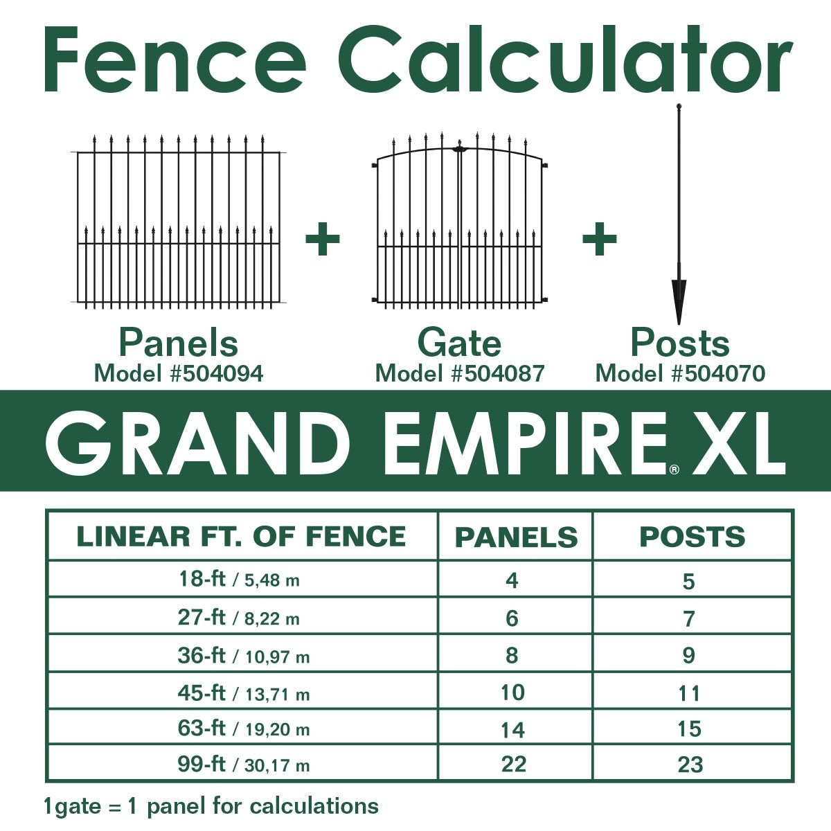 YARDLINK Empire 3-ft W Powder-coated Steel Decorative Metal Pressed-point No Dig Decorative Walk-thru Fence Gate