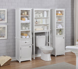 Alaterre Furniture Dorset 17-in x 65-in x 13-in White Wood Freestanding Linen Cabinet