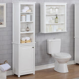 Alaterre Furniture 17-in x 65-in x 13-in White Wood Freestanding Linen Cabinet