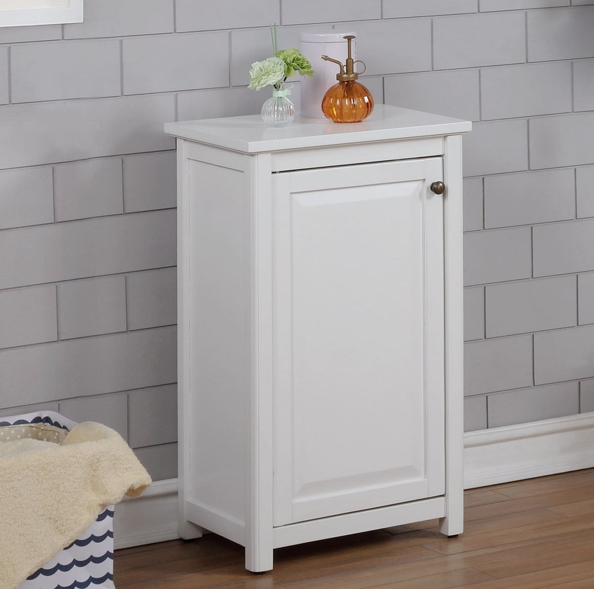 Alaterre Furniture Dorset 17-in x 29-in x 13-in White Wood Freestanding Linen Cabinet
