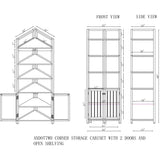 Alaterre Furniture 25-in x 68-in x 18-in White Wood Freestanding Corner Linen Cabinet
