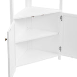 Alaterre Furniture 25-in x 68-in x 18-in White Wood Freestanding Corner Linen Cabinet