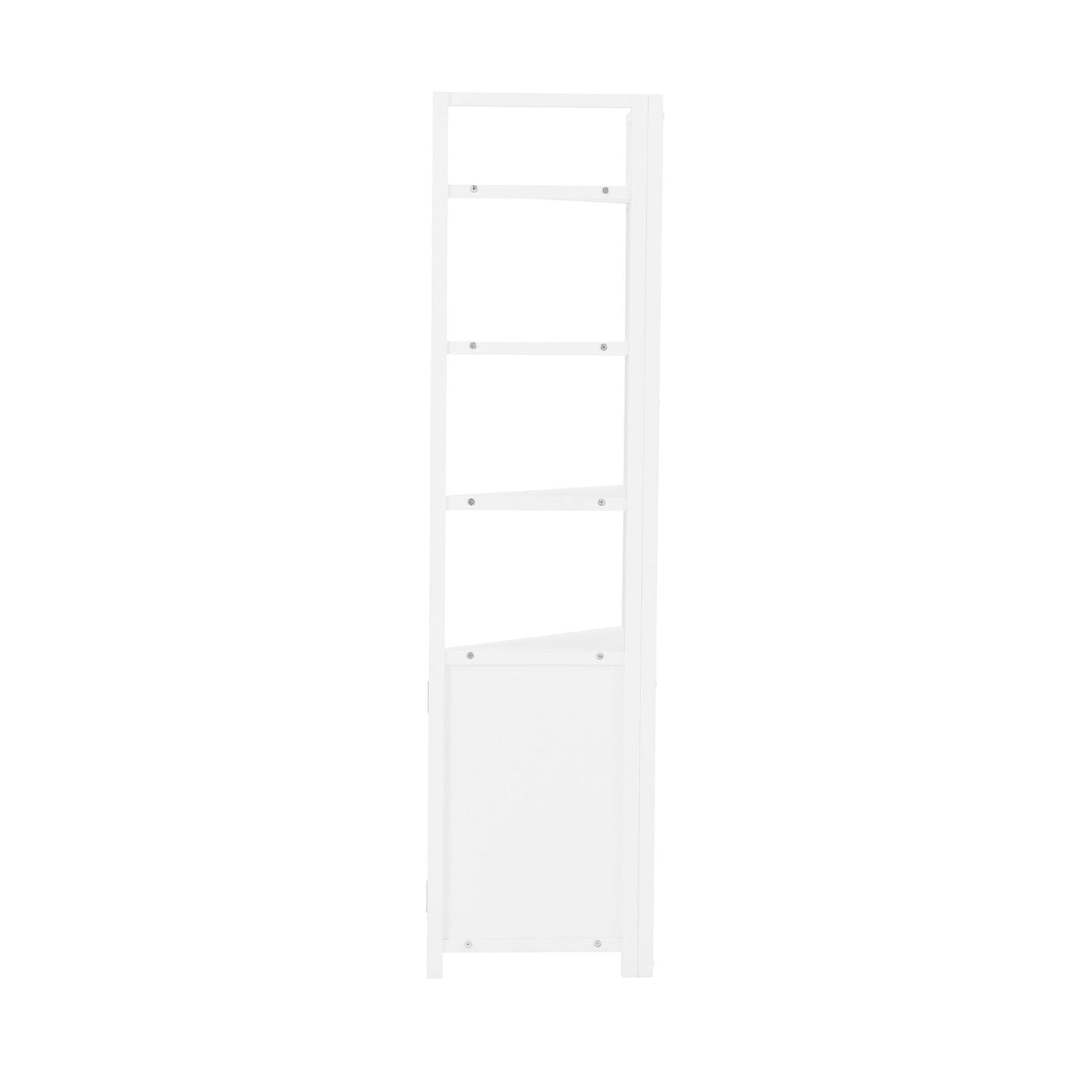 Alaterre Furniture 25-in x 68-in x 18-in White Wood Freestanding Corner Linen Cabinet