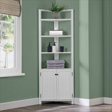 Alaterre Furniture 25-in x 68-in x 18-in White Wood Freestanding Corner Linen Cabinet