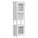Alaterre Furniture 27-in x 44-in x 8-in White Wood Freestanding Linen Cabinet