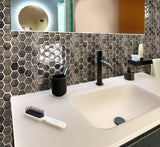 Apollo Tile (Sample) Wall Brown 4-in x 4-in Glossy Glass Honeycomb Patterned Wall Tile