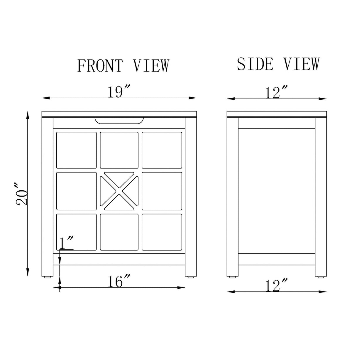 Alaterre Furniture 19-in x 20-in x 12-in White Wood Freestanding Linen Cabinet