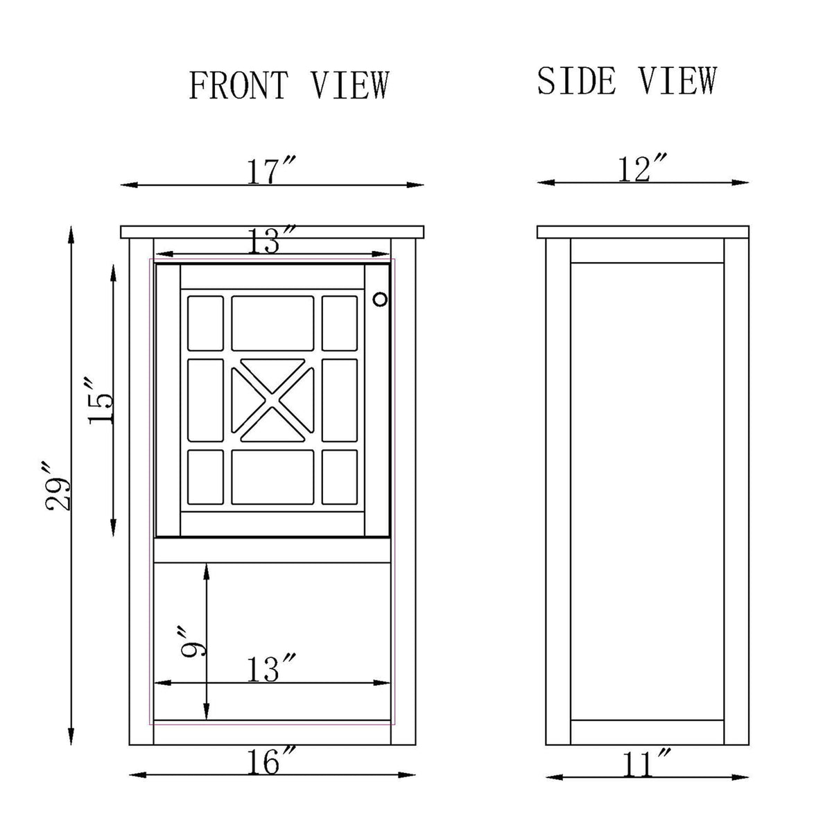 Alaterre Furniture 17-in x 29-in x 12-in White Wood Freestanding Linen Cabinet