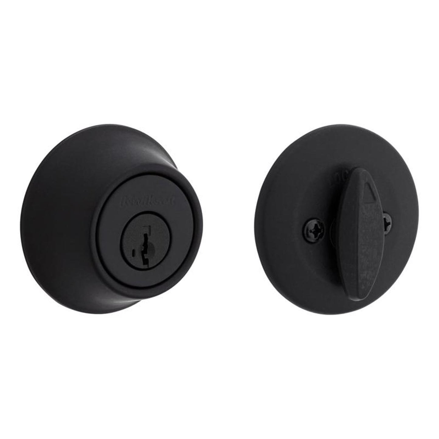 Kwikset Matte Black SmartKey Single Cylinder Deadbolt, ANSI/BHMA Grade 3, 2-3/4 in
