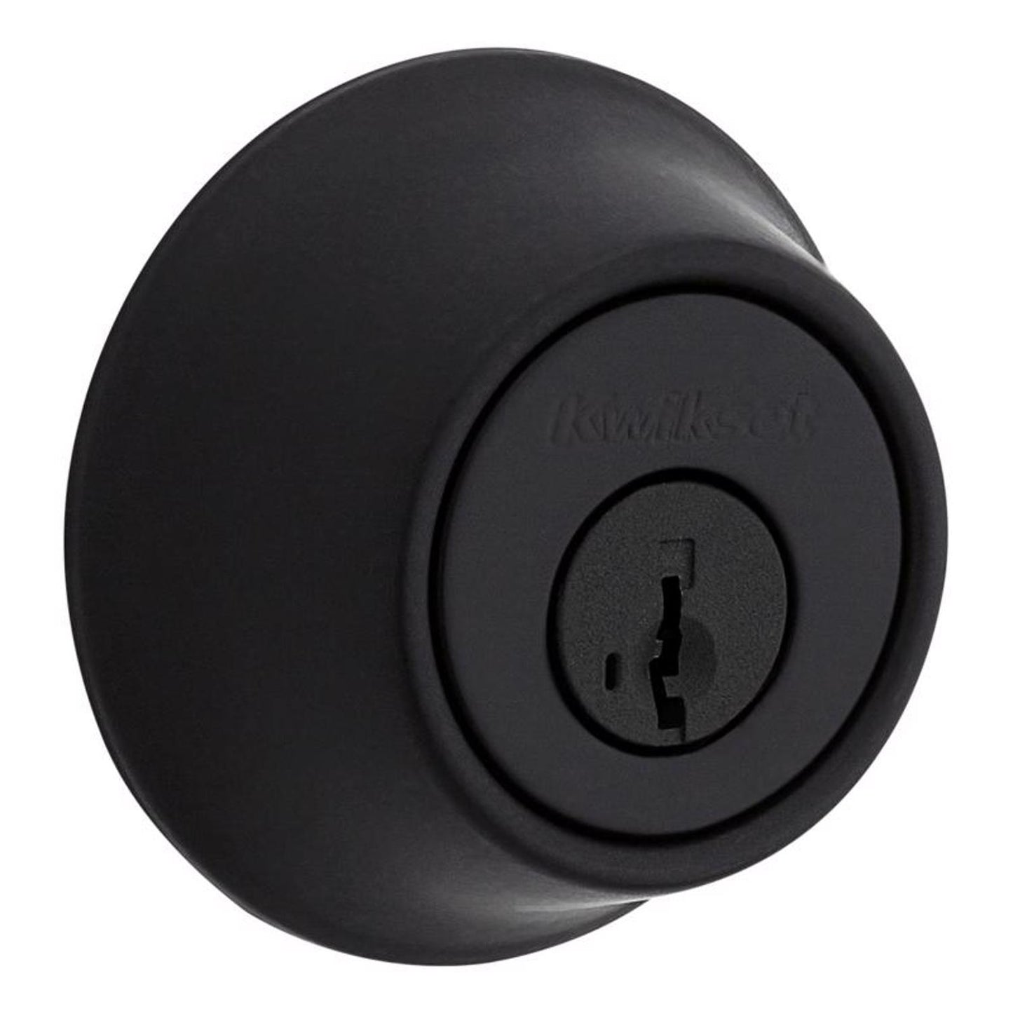 Kwikset Matte Black SmartKey Single Cylinder Deadbolt, ANSI/BHMA Grade 3, 2-3/4 in