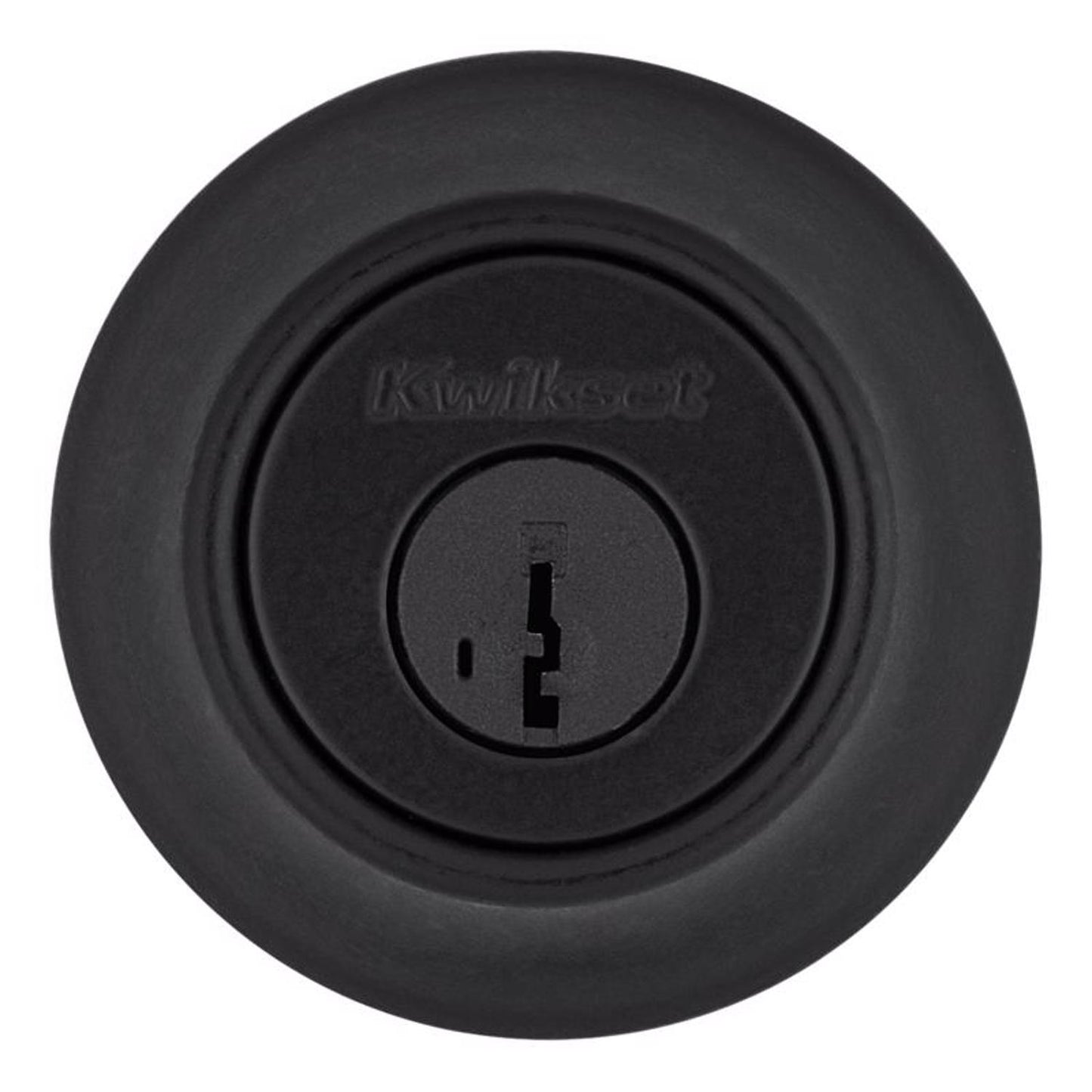 Kwikset Matte Black SmartKey Single Cylinder Deadbolt, ANSI/BHMA Grade 3, 2-3/4 in