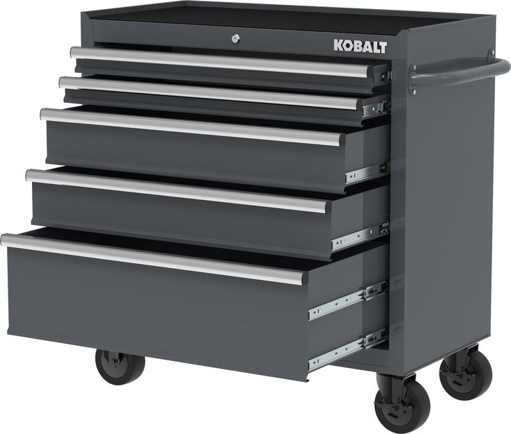 Kobalt 36-in W x 38-in H 5-Drawer Steel Rolling Tool Cabinet (Gray)