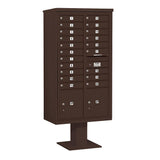 3400 Series Black Mount 4C Pedestal Mailbox with 20 MB1 Doors/2 PL - Super Arbor