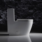 Modern Fashion Round Toilet 1-Piece White 1 Piece 0.8/1.28 GPF White Double Flush Toilet - Super Arbor