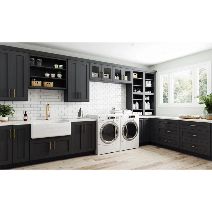 Home Decorators Collection Newport 27 in. W x 24 in. D x 15 in. H Assembled Plywood Wall Bridge Kitchen Cabinet in Deep Onyx with Soft Close