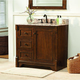 Creedmoor 36 in. W Bath Vanity Cabinet Only in Walnut with Left Hand Drawers - Super Arbor