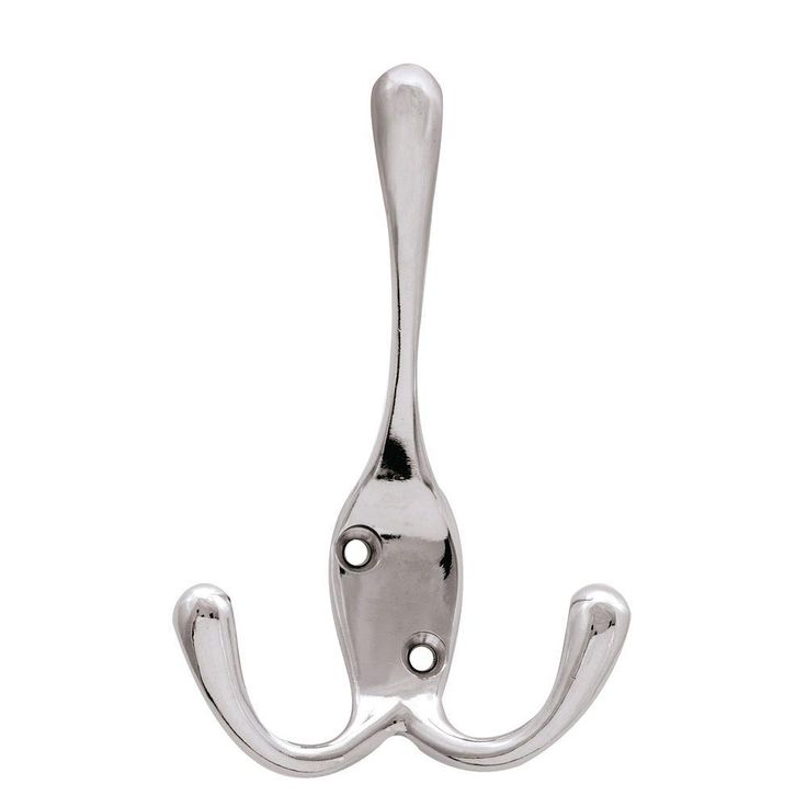 4 in. Chrome Triple Wall Hook (4-Pack)
