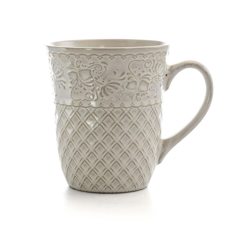 Ivory Lotus 16-Piece Traditional White Stoneware Dinnerware Set (Service for 4)