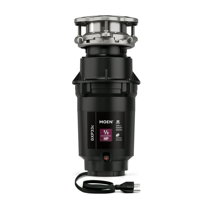 MOEN Lite Series 1/3 HP Continuous Feed Garbage Disposal including Stainless Drain Stopper