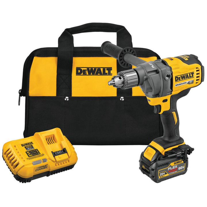 FLEXVOLT 60-Volt MAX Lithium-Ion Cordless Brushless 1/2 in. Mixer/Drill¬†with E-Clutch with Battery 2.0Ah, Charger & Bag - Super Arbor