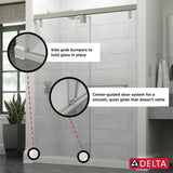 Everly 60 in. x 59-1/4 in. Mod Semi-Frameless Sliding Bathtub Door in Bronze and 1/4 in. (6mm) Droplet Glass - Super Arbor