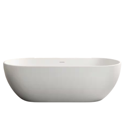 Kylie 69 in. x 29 in. Stone Resin Freestanding Soaking Bathtub in White