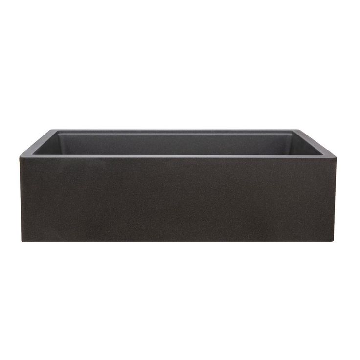 Titan Farmhouse Granite Composite 33 in. Single Bowl Kitchen Sink in Black with Cutting-Board and Strainer