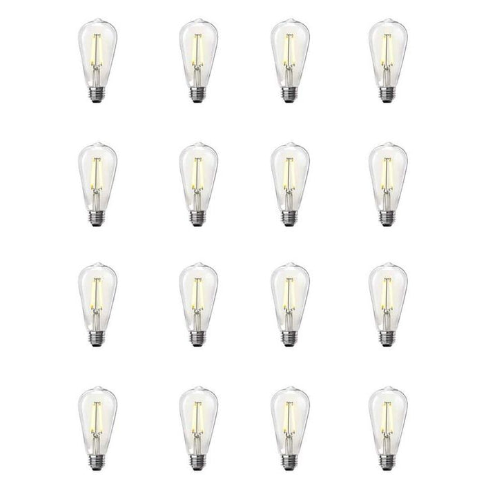 Feit Electric 60W Equivalent ST19 Dimmable LED Clear Glass Vintage Edison Light Bulb With Straight Filament Warm White (16-Pack)