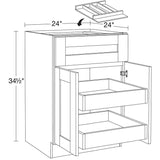Home Decorators Collection Washington Vesper White Plywood Shaker Assembled Base Kitchen Cabinet 2ROT Utility24 W in. 24 D in. 34.5 in. H