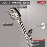 Everly 4-Spray 4.4 in. Single Wall Mount Handheld Shower Head in Brushed Nickel