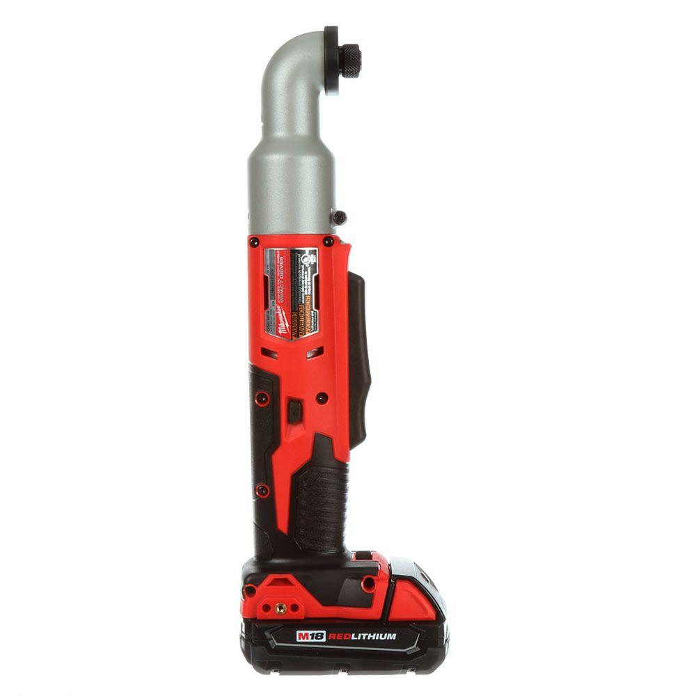 M18 18-Volt Lithium-Ion Cordless 1/4 in. 2-Speed Right Angle Impact Driver Kit w/(1) 1.5Ah Batteries, Charger, Hard Case - Super Arbor