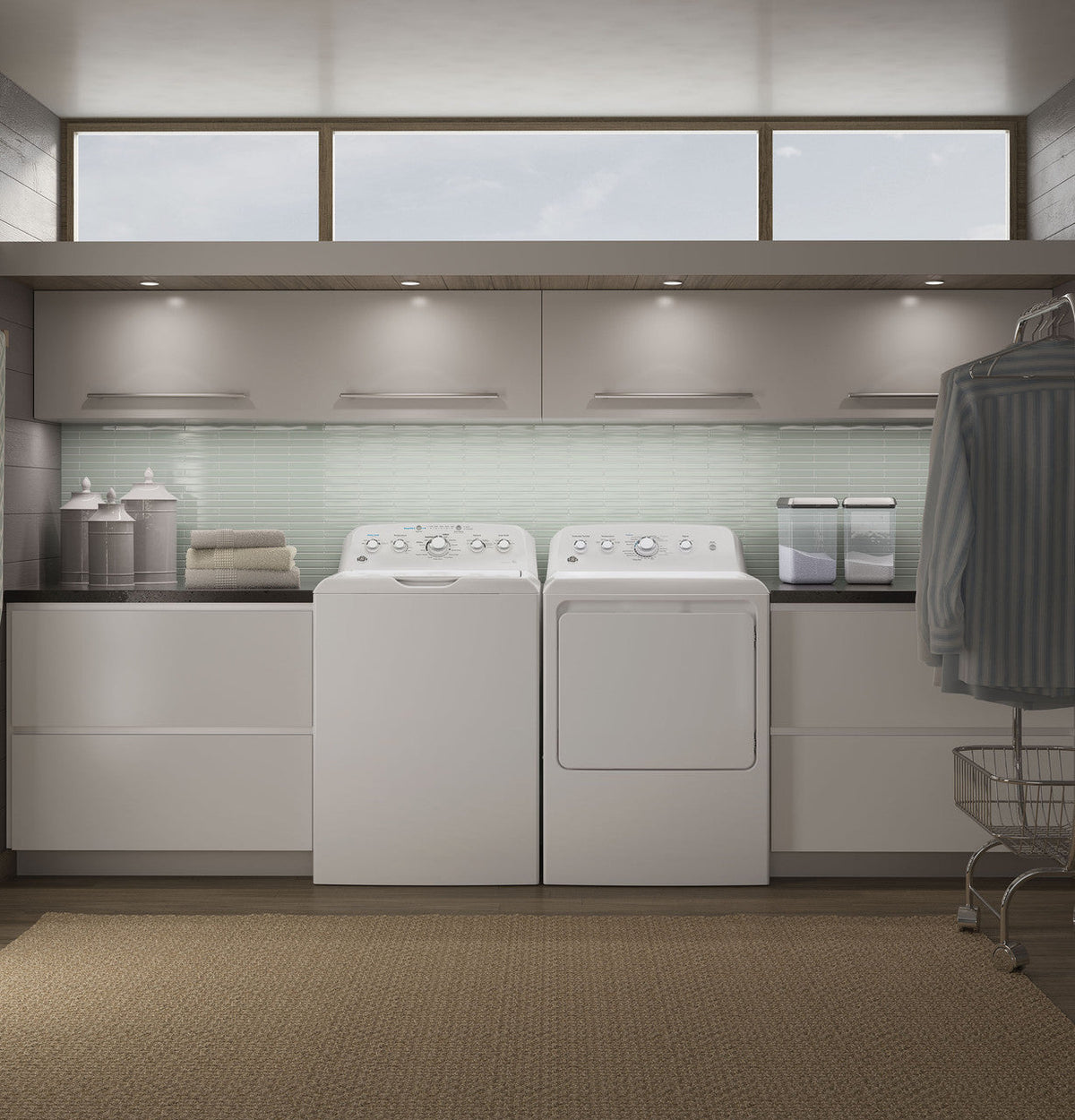 GE 4.5-cu ft High Efficiency Top-Load Washer (White) | GTW465ASNWW