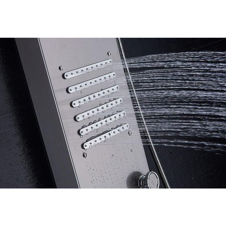 53 in. 10-Jet Shower Panel System in Brushed Nickel with LED Rainfall Waterfall Shower Head Handshower and Tub Spout