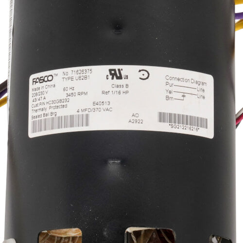 Carrier 50DK406815 motor - label view (Product Type: Motor)