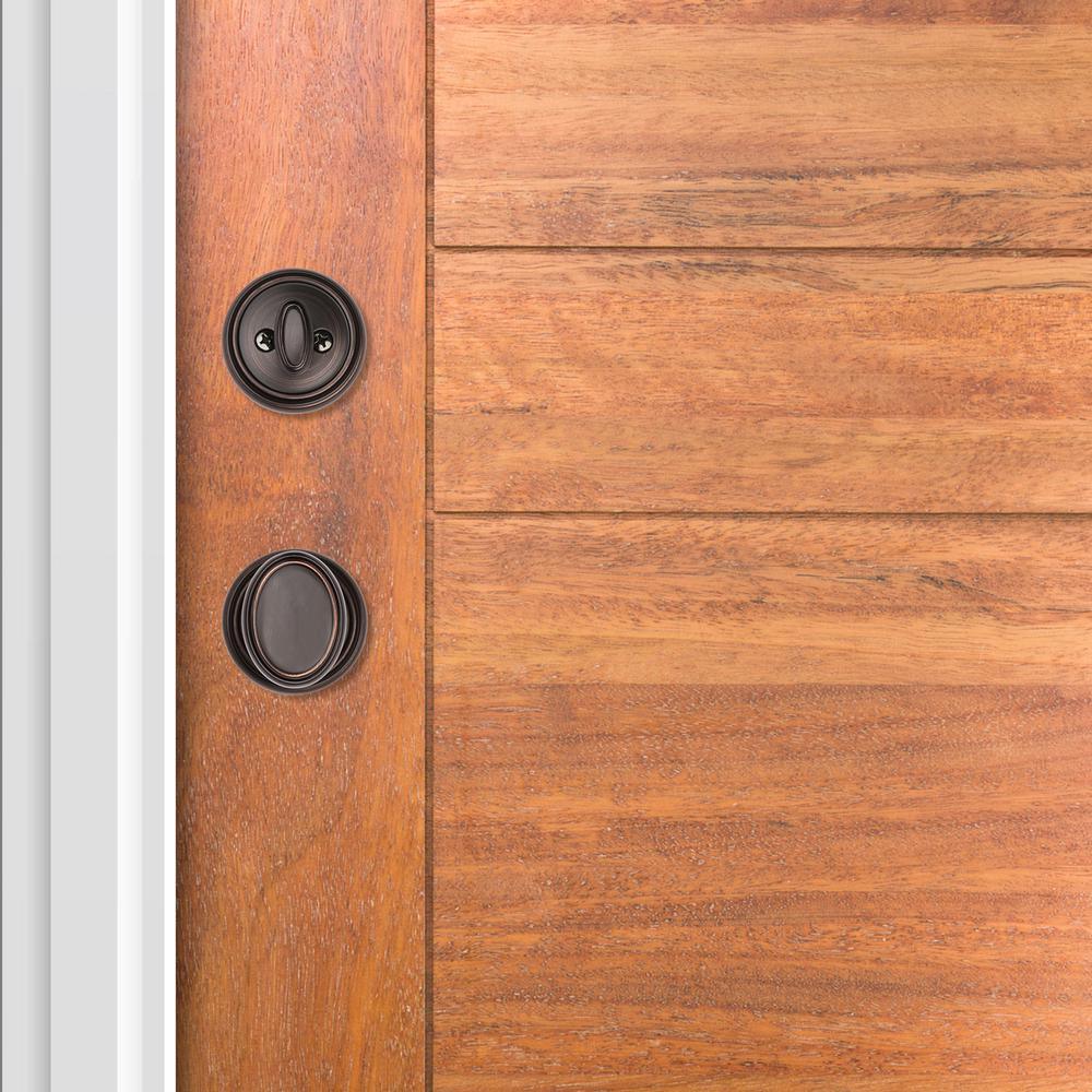 Prestige Bighorn Single Cylinder Venetian Bronze Door Handleset with Carnaby Door Knob Featuring SmartKey Security - Super Arbor