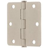 3.5 in. x 1/4 in. Radius Satin Nickel Round Hinges (3 per Pack) - Super Arbor